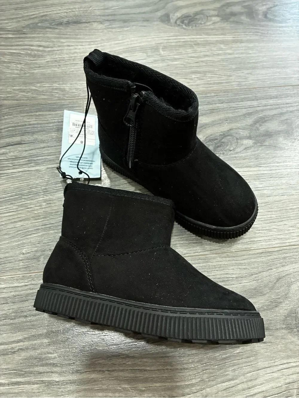 Cat & Jack Black Kids Zip Ankle Boots